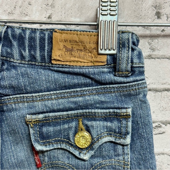 Levi's Jeans Flare Fit Kids 4 Regular Jeans Sparkle Buttons Flap Pockets - Picture 7 of 14